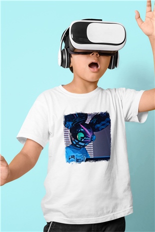 Deadmau5 Baskılı Unisex Beyaz Çocuk Tişört