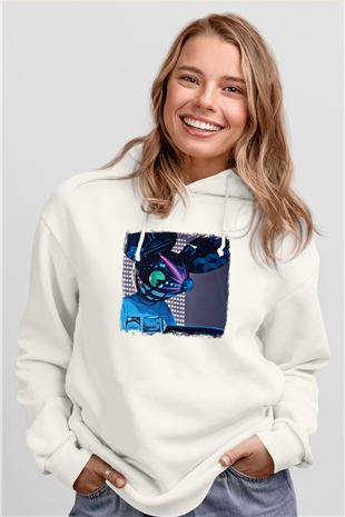 Deadmau5 Baskılı Unisex Beyaz Hoodie