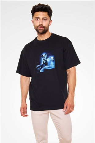 Deadmau5 Baskılı Unisex Oversize Siyah Tişört