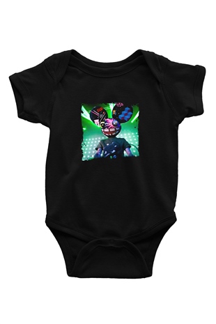 Deadmau5 Baskılı Unisex Siyah Bebek Body - Zıbın