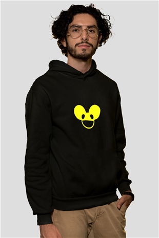 Deadmau5 Baskılı Unisex Siyah Hoodie