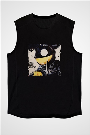 Deadmau5 Baskılı Unisex Siyah Kolsuz Tişört