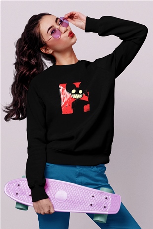 Deadmau5 Baskılı Unisex Siyah Sweatshirt