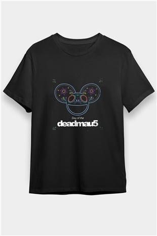 Deadmau5 Baskılı Unisex Siyah Tişört