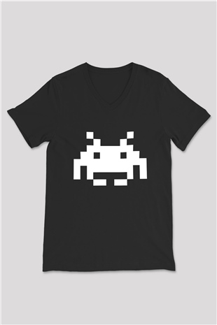 Deadmau5 Baskılı Unisex Siyah V Yaka Tişört