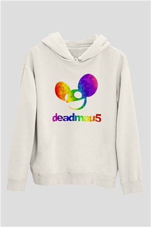 Deadmau5 Beyaz Unisex Kapşonlu Sweatshirt