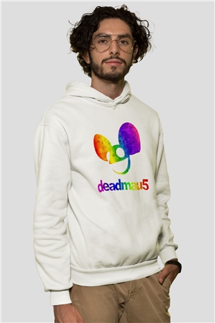 Deadmau5 Beyaz Unisex Kapşonlu Sweatshirt