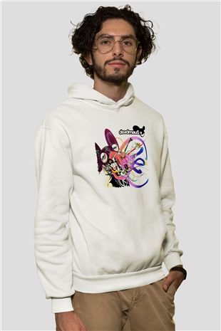 Deadmau5 Beyaz Unisex Kapşonlu Sweatshirt