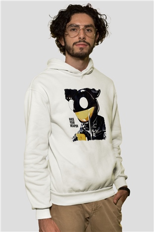 Deadmau5 Beyaz Unisex Kapşonlu Sweatshirt