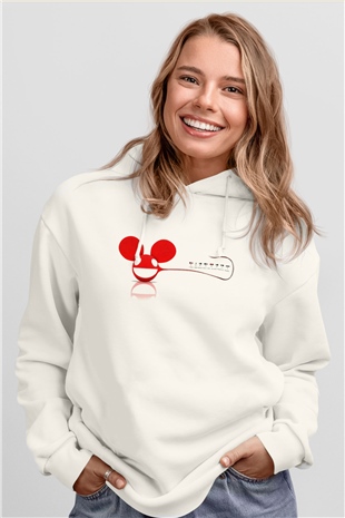 Deadmau5 Beyaz Unisex Kapşonlu Sweatshirt