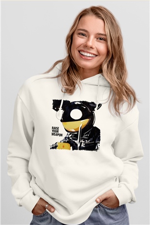 Deadmau5 Beyaz Unisex Kapşonlu Sweatshirt