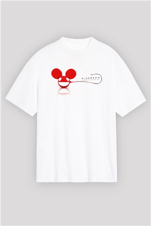 Deadmau5 Beyaz Unisex Oversize Tişört T-Shirt