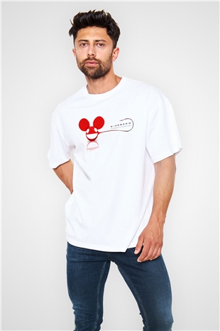 Deadmau5 Beyaz Unisex Oversize Tişört T-Shirt