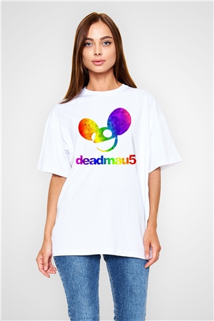 Deadmau5 Beyaz Unisex Oversize Tişört T-Shirt