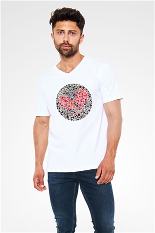 Deadmau5 Beyaz Unisex V Yaka Tişört
