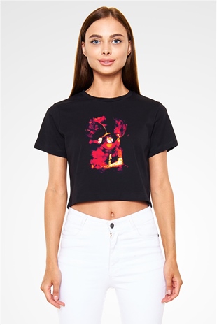 Deadmau5 Siyah  Crop Top Tişört