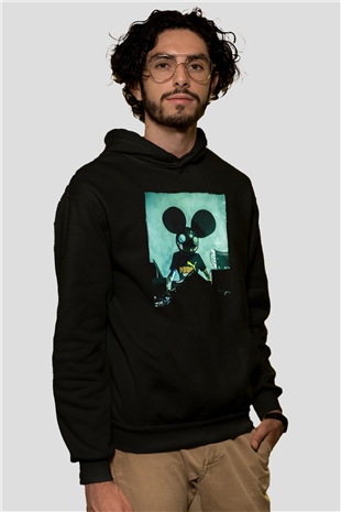 Deadmau5 Siyah Unisex Kapüşonlu Sweatshirt