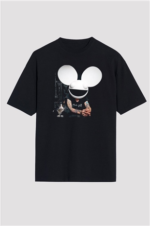 Deadmau5 Siyah Unisex Oversize Tişört T-Shirt