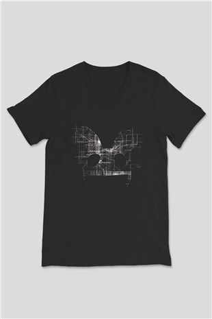 Deadmau5 Siyah Unisex V Yaka Tişört