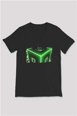 Deadmau5 Siyah Unisex V Yaka Tişört