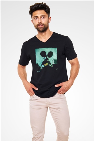 Deadmau5 Siyah Unisex V Yaka Tişört