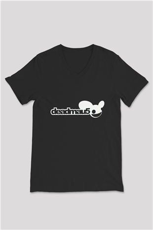 Deadmau5 Siyah Unisex V Yaka Tişört T-Shirt