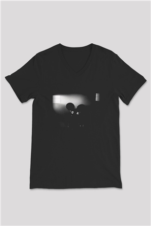 Deadmau5 Siyah Unisex V Yaka Tişört T-Shirt