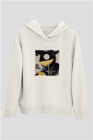 Deadmau5Baskılı Beyaz Hoodie
