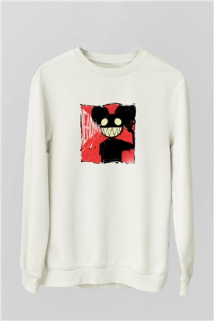Deadmau5Baskılı Beyaz Sweatshirt