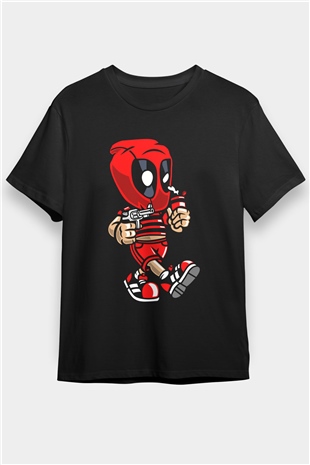 Deadpool Bastard Baskılı Unisex Siyah Tişört