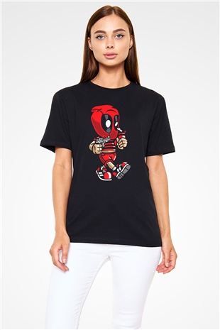 Deadpool Bastard Baskılı Unisex Siyah Tişört
