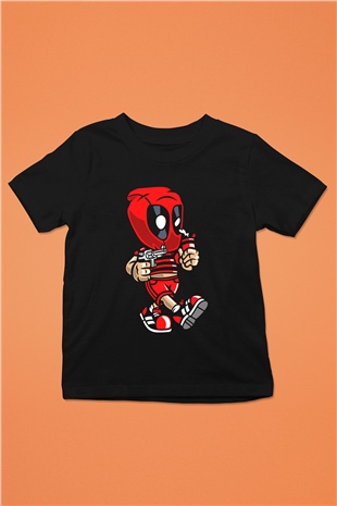 Deadpool Bastard Baskılı Unisex Siyah Çocuk Tişört