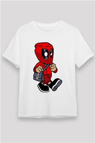 Deadpool Worker Baskılı Unisex Beyaz Tişört