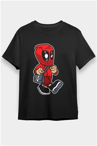 Deadpool Worker Baskılı Unisex Siyah Tişört
