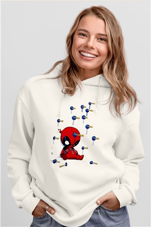 DeadpoolBeyaz  Unisex Hoodie