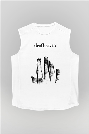 Deafheaven Baskılı Unisex Beyaz Kolsuz Tişört