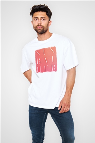 Deafheaven Baskılı Unisex Beyaz Oversize Tişört