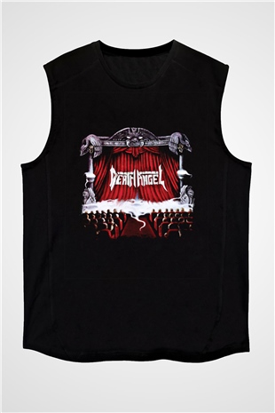 Death Angel Baskılı Unisex Siyah Kolsuz Tişört