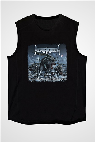 Death Angel Baskılı Unisex Siyah Kolsuz Tişört