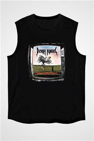 Death Angel Baskılı Unisex Siyah Kolsuz Tişört