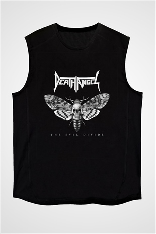 Death Angel Baskılı Unisex Siyah Kolsuz Tişört