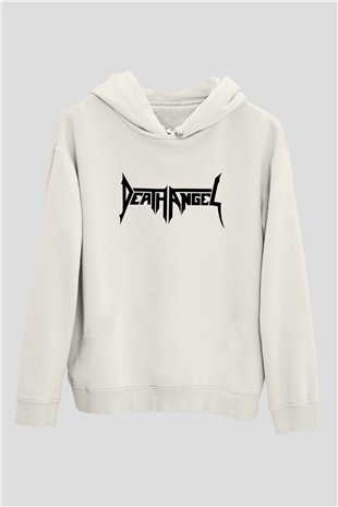 Death Angel Beyaz Unisex Kapşonlu Sweatshirt