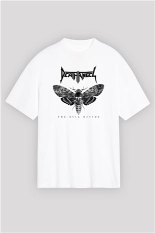 Death Angel Beyaz Unisex Oversize Tişört T-Shirt