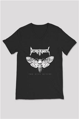 Death Angel Siyah Unisex V Yaka Tişört T-Shirt