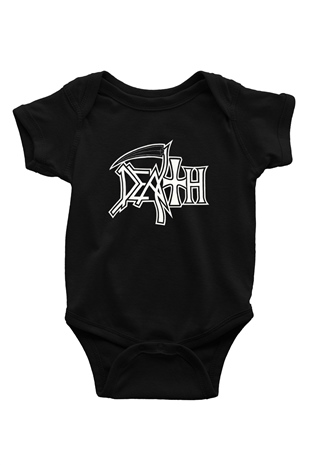 Death Baskılı Siyah Bebek Body - Zıbın