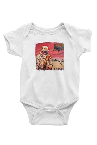 Death Baskılı Unisex Beyaz Bebek Body - Zıbın