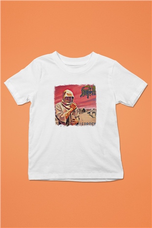 Death Baskılı Unisex Beyaz Çocuk Tişört