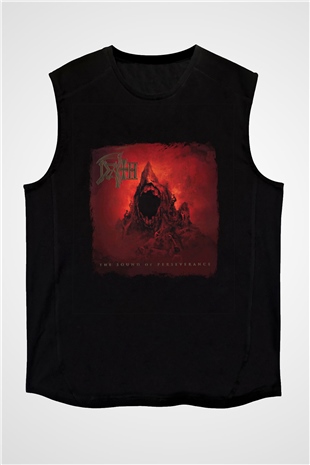 Death Baskılı Unisex Siyah Kolsuz Tişört