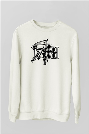 Death Beyaz Unisex Sweatshirt