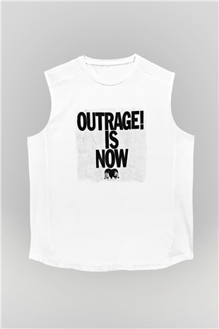 Death from Above Baskılı Unisex Beyaz Kolsuz Tişört
